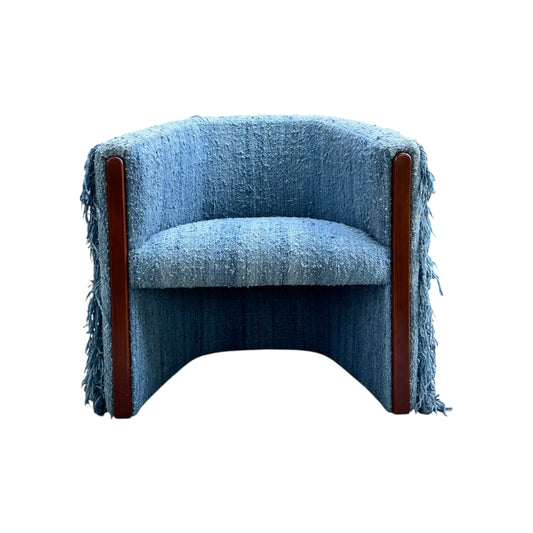 Denim Blue Hilana Wool Chair by Diego Olivero