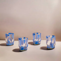 Marta Stackable Glass Blue & Clear (Set of 4) by MESO