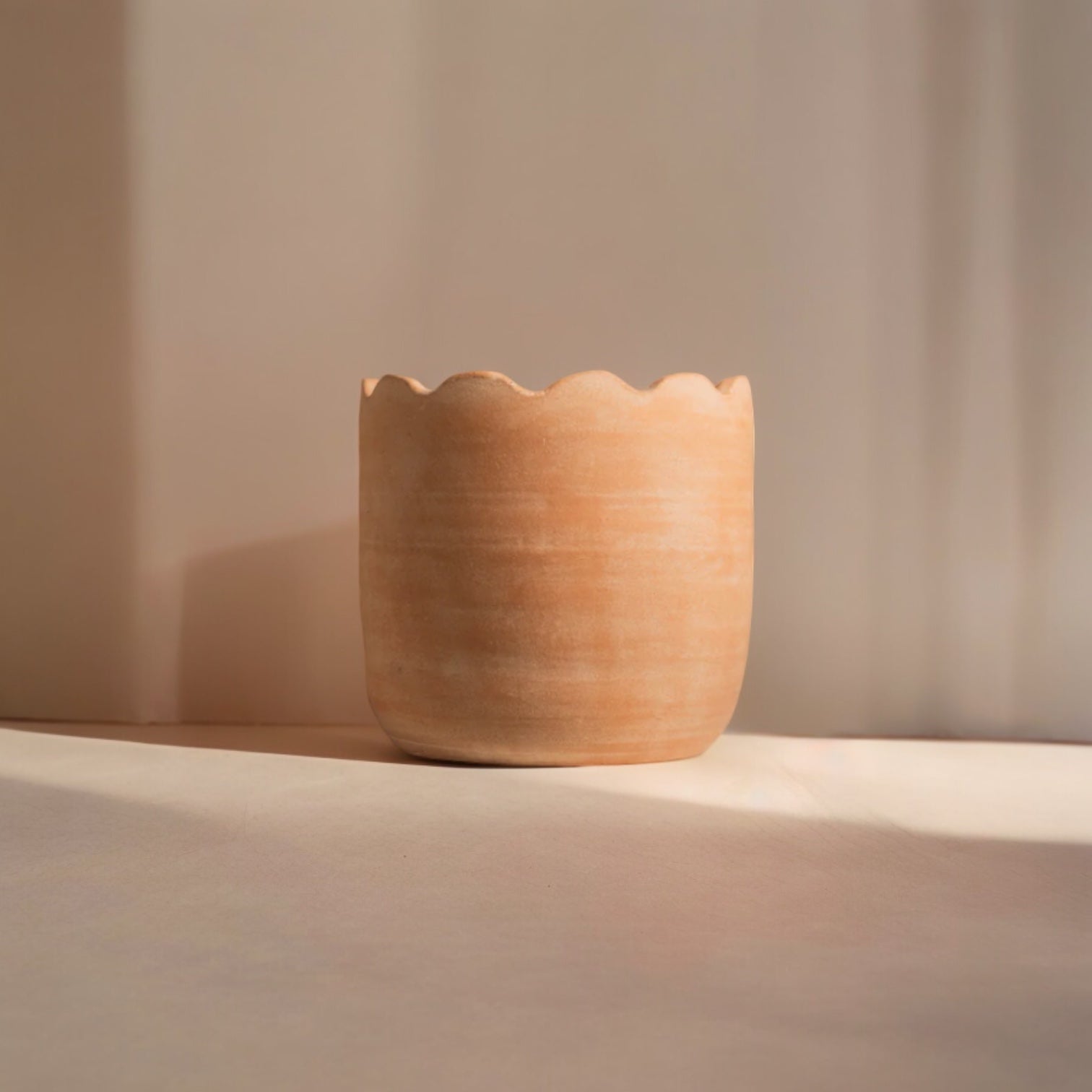 Wavy Large Floor Terracotta Planter by MESO