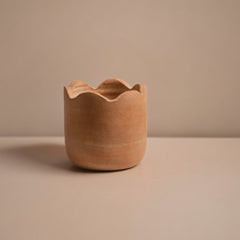 Wavy Small Tabletop Terracotta Planter by MESO