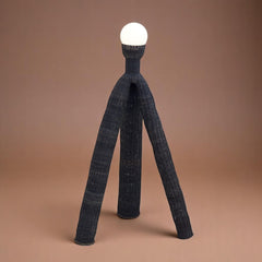 Woven Floor Lamp Artefacto LS 16A in black by Lørdag & Søndag