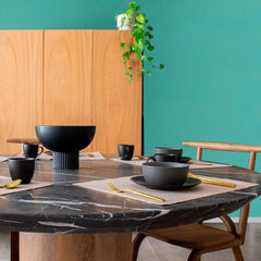 Antaro Black Marble Dining Table by KAO