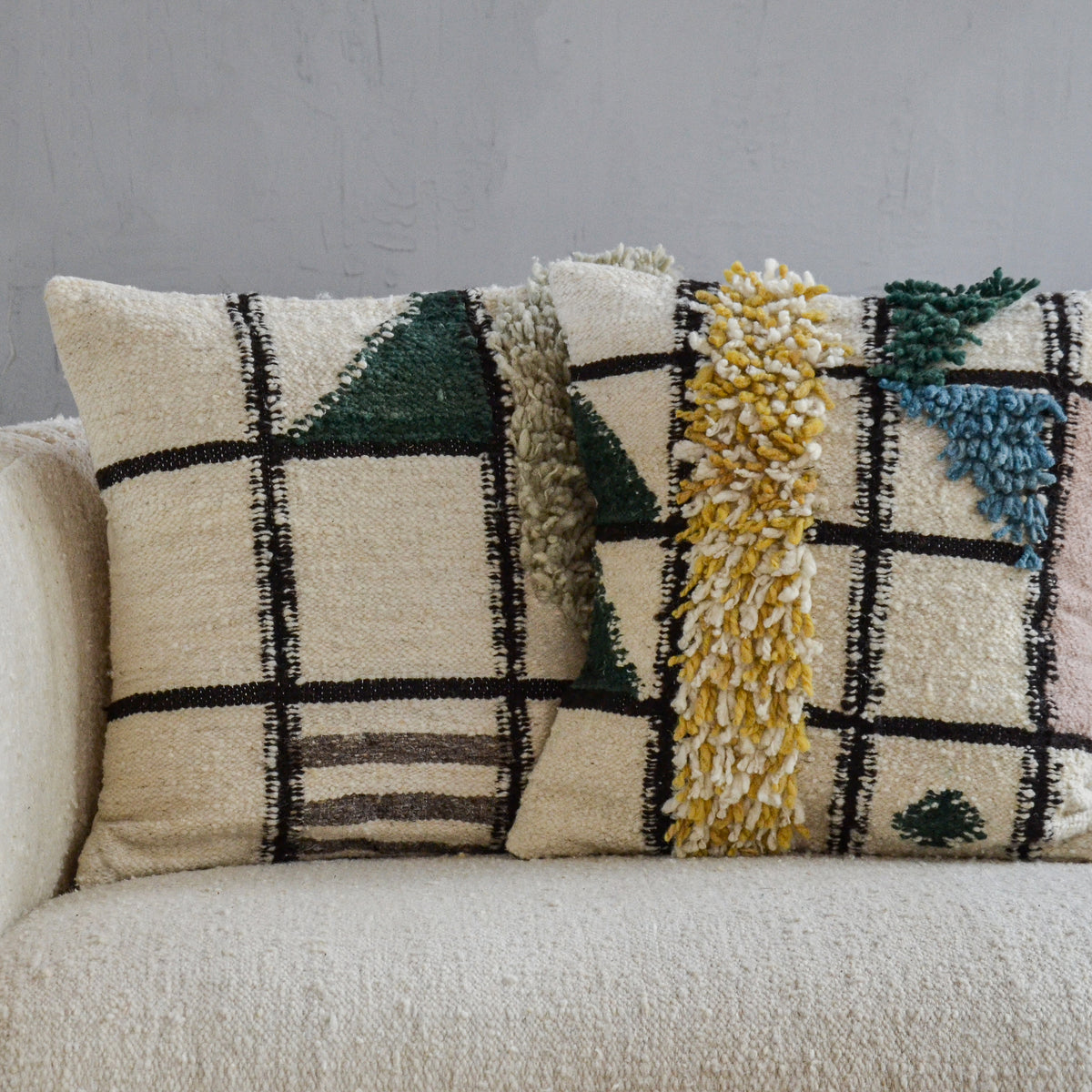 Grid Wool Pillow Covers