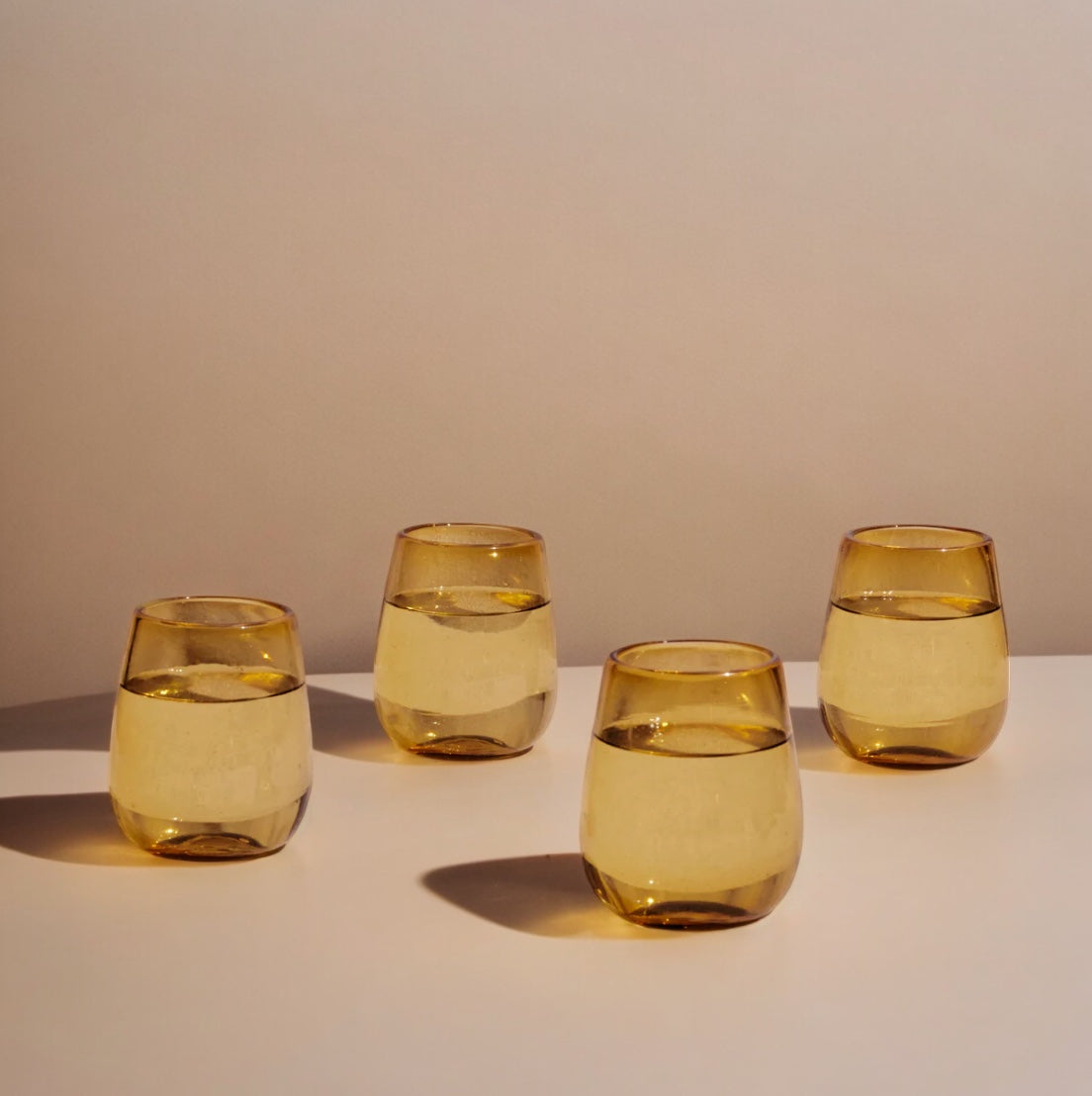 Lucia Amber Short Glass (Set of 4) by MESO