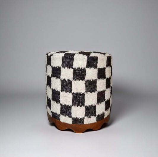 Checkered Wool Stool by Diego Olivero Studio
