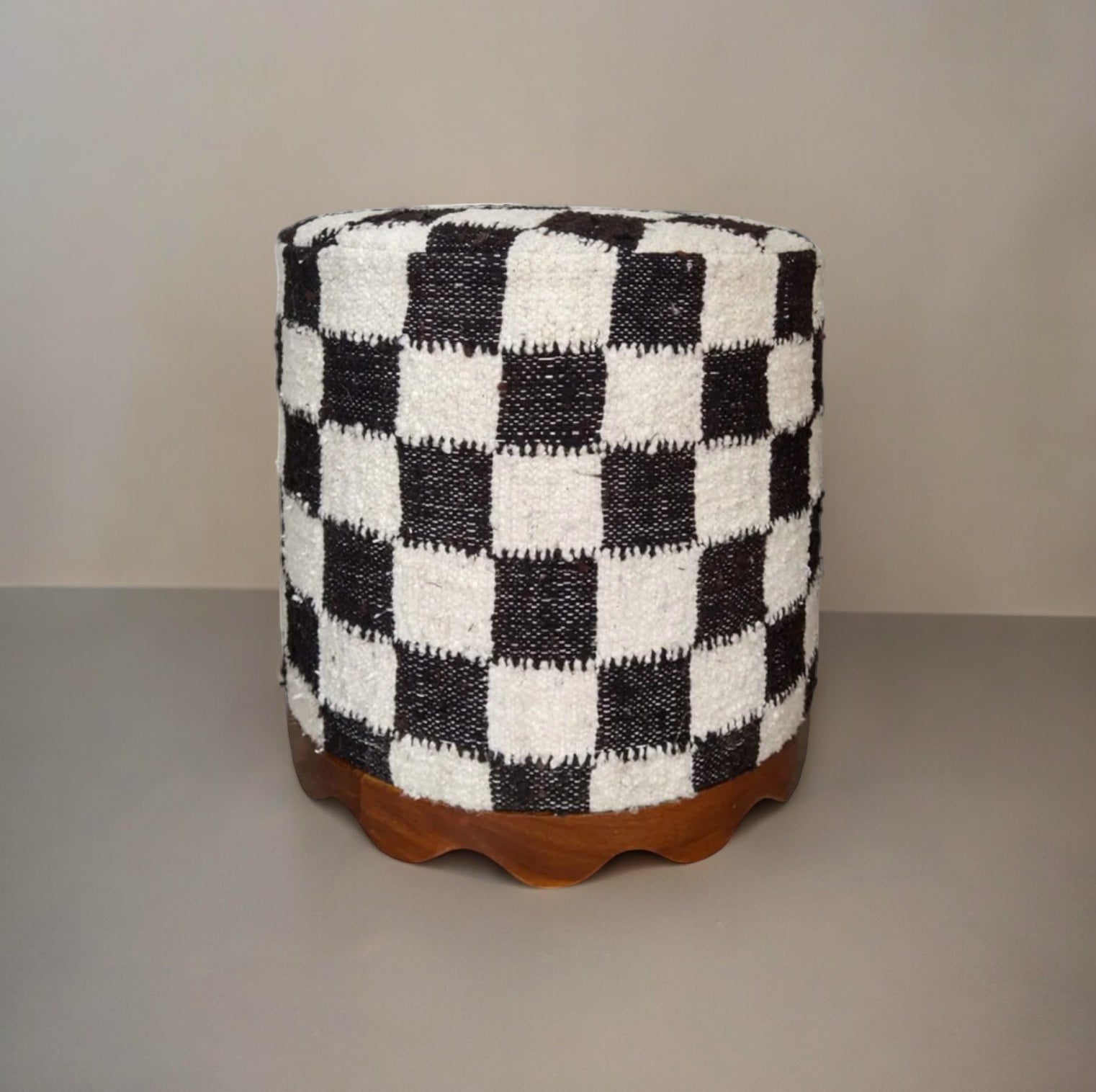 Checkered Wool Stool by Diego Olivero Studio