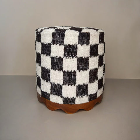 Checkered Wool Stool by Diego Olivero Studio