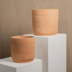 Grid Small Terracotta Planter by MESO