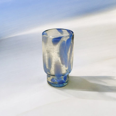 Frida Tall Stackable Glass Blue & Clear (Set of 4) by MESO