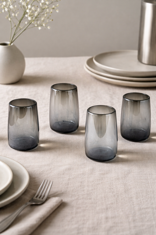 Mario Tall Smoke Luster Glass (Set of 4) by MESO