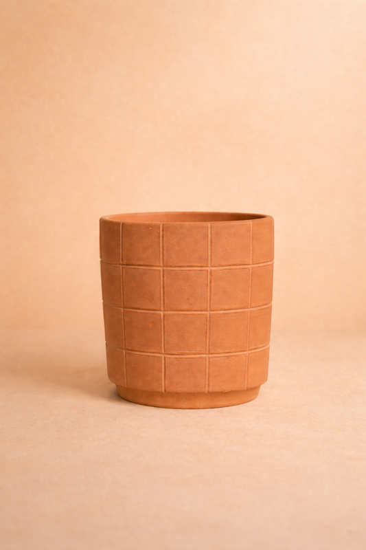 Grid Large Terracotta Planter by MESO