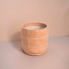 Grid Small Terracotta Planter by MESO