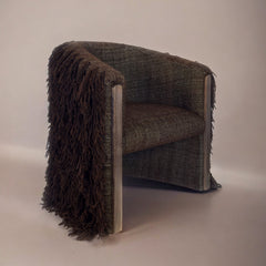 Black Hilana Wool Chair by Diego Olivero