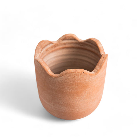 Wavy Small Tabletop Terracotta Planter