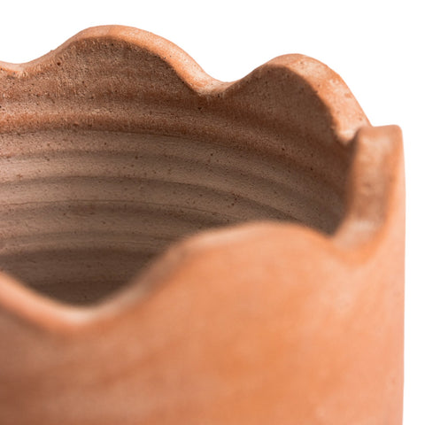 Wavy Small Tabletop Terracotta Planter