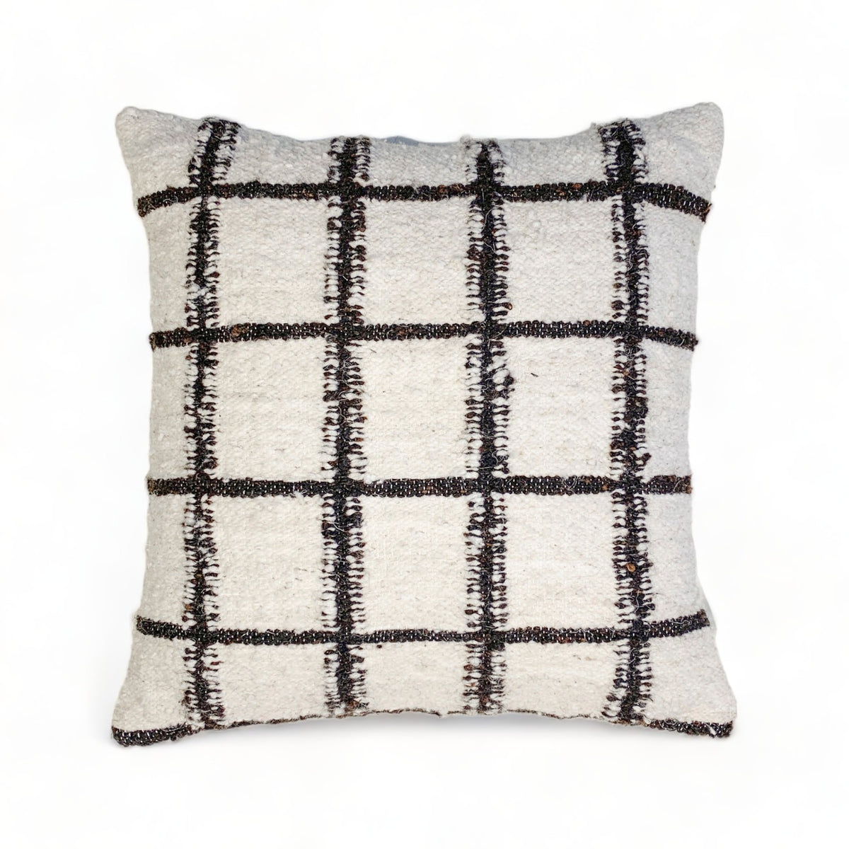 Grid Wool Pillow Cover