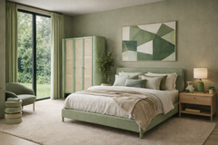 Emilia Tall Cabinet in Olive Green