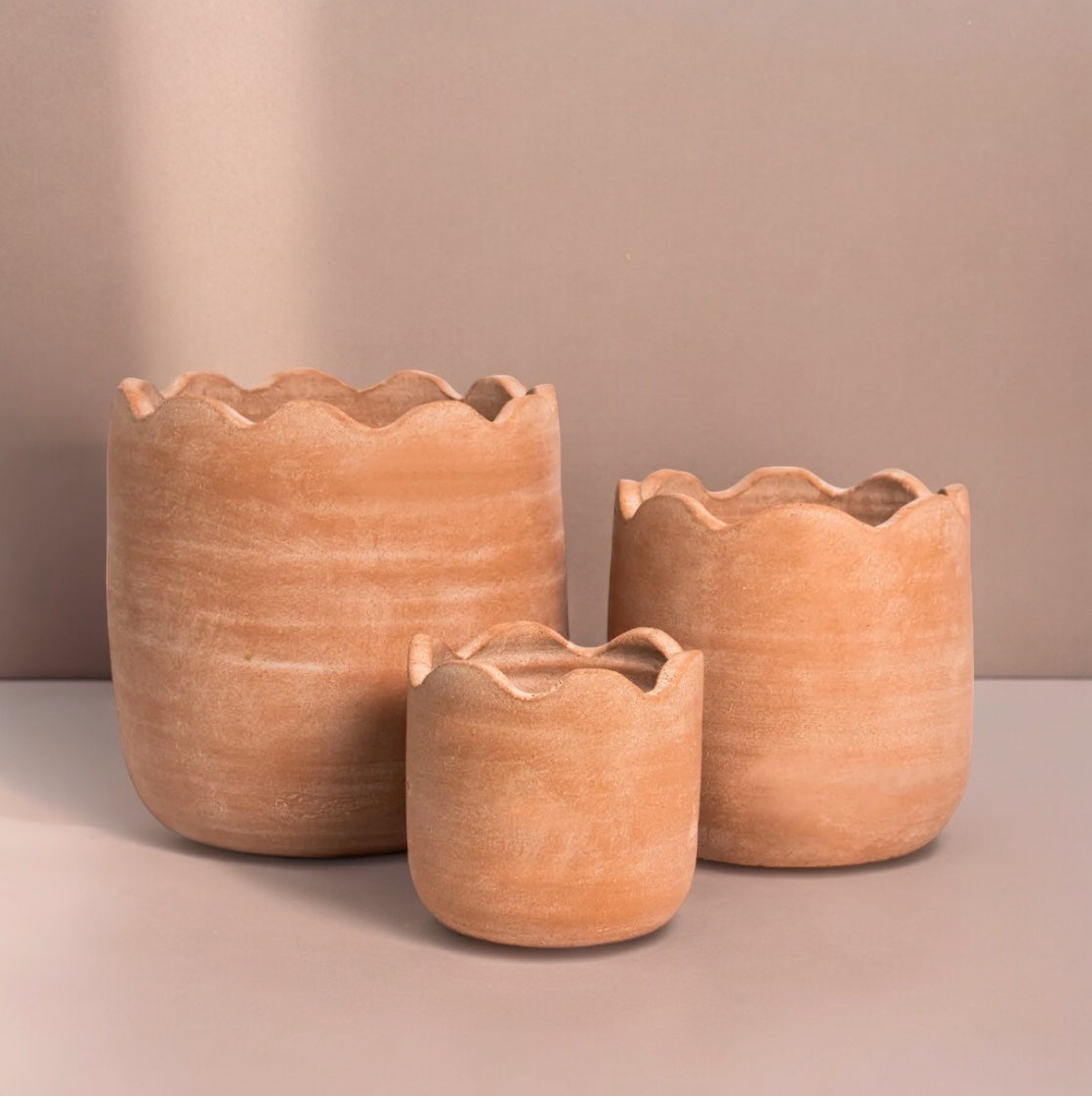 Wavy Terracotta Planters by MESO